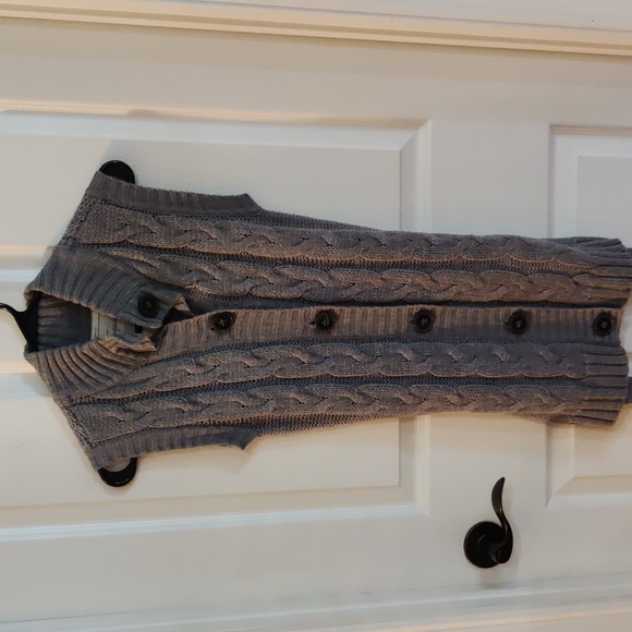 Aeropostale Y2K Gray Sleeveless Button Front Cardigan Size XSmall - Picture 7 of 7